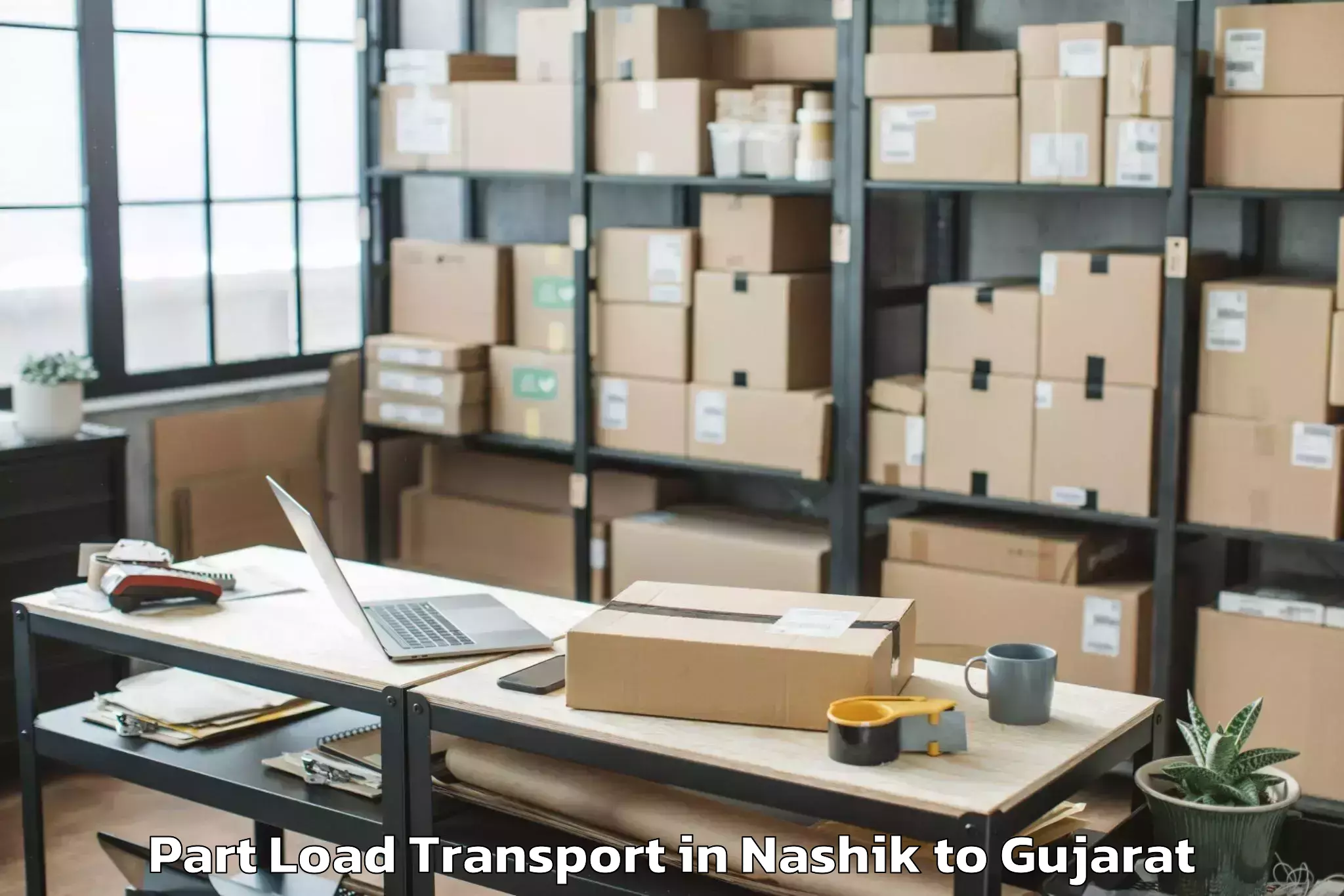 Book Nashik to Khambha Part Load Transport Online